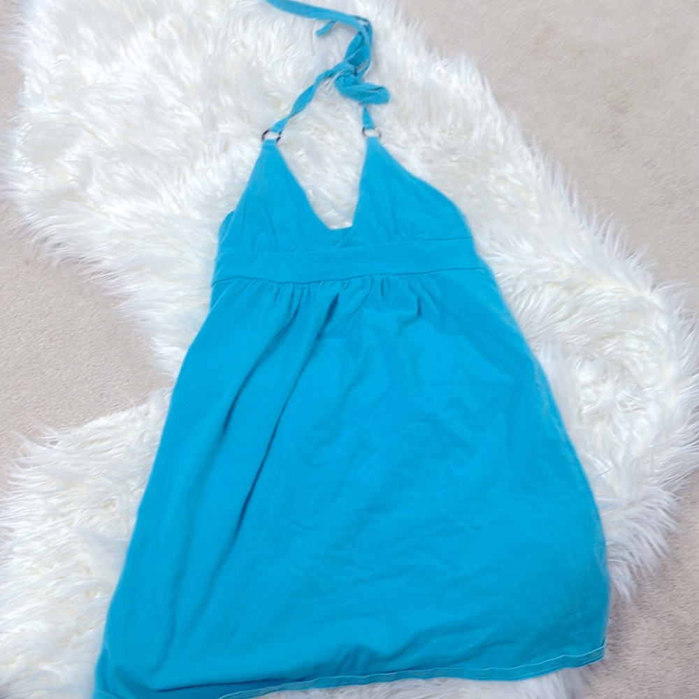 Moda international swim cover up blue xs